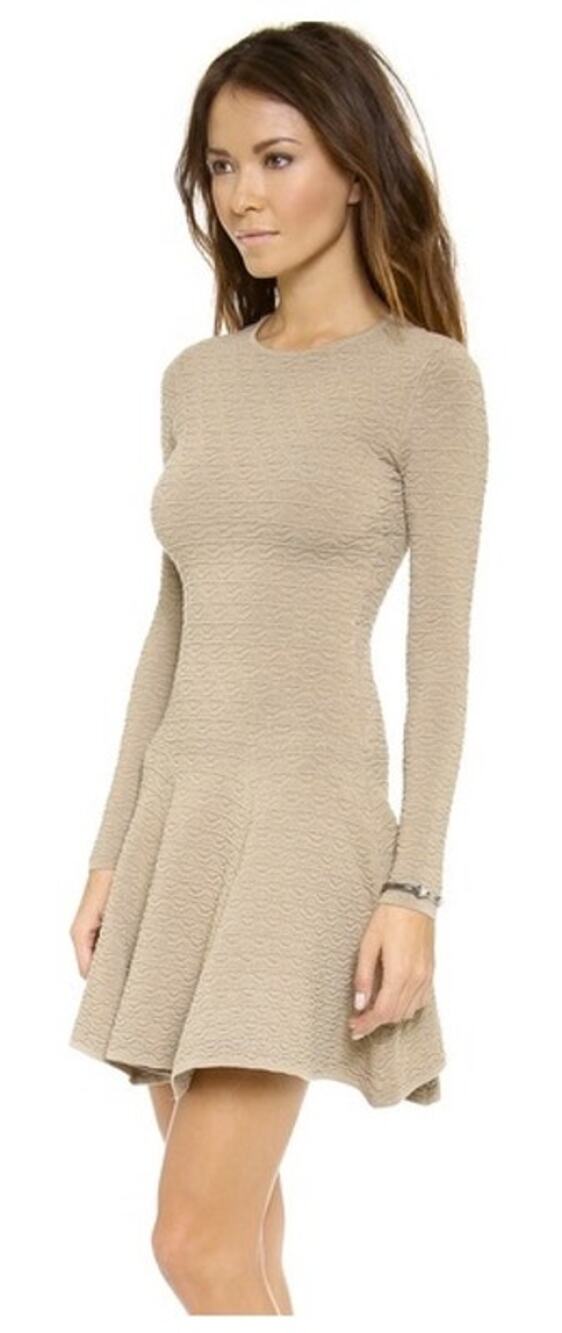 Torn By Ronny Kobo Amanda Cream Textured Sweater Dress Size XS NWT